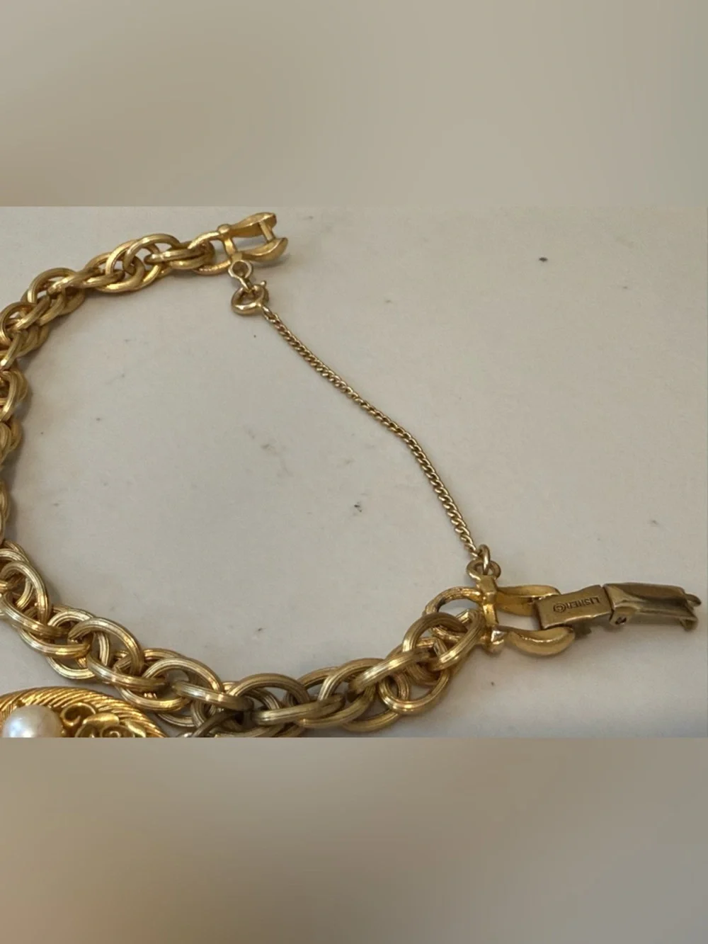 Vintage Tree of Life Charm Bracelet‎ By Lisner Gold Tone